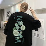 直播供应有280克男女重磅220克纯棉美式印花宽松短袖t恤T761-P25，男装T恤，电商A486