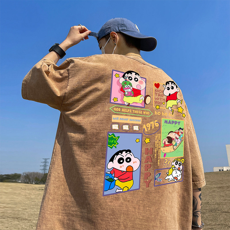 直播品质数据好240克重磅水洗纯棉美式潮牌宽松短袖t恤T920P38,男装T恤,电商A486
