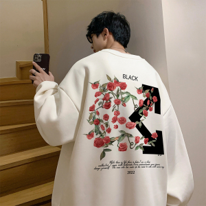 2023春装 重磅华棉 美式印花字母潮流圆领卫衣外套 W185-P40图片