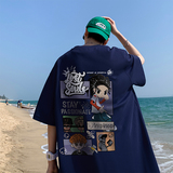 220克重磅美式潮牌宽松短袖t恤T606P25直播供应280克双纱品质P35，男装T恤，电商A486