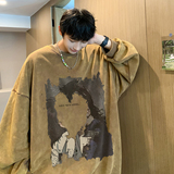 加绒加厚vintage美式重磅520g卫衣男秋冬季潮牌无帽高街oversize，男装卫衣，电商A486