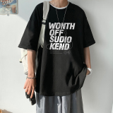 潮牌嘻哈印花宽松短袖t恤男2023夏装韩版ins半袖上衣体恤T210-P25，男装T恤，电商A486