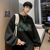 抖音品质重磅华棉2023春装美式印花潮流圆领卫衣D118-P40，男装卫衣，电商A486