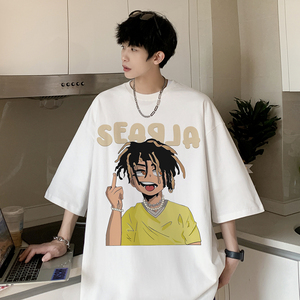 2023夏装美式潮牌卡通印花宽松短袖t恤韩版ins半袖上衣 T526-P25图片