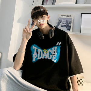 220克重磅美式潮牌宽松短袖t恤T823P25直播有280克三本针精品P35