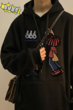 500g重磅冬装加绒加厚潮牌美式宽松连帽印花卫衣外套W632-P50，男装卫衣，电商A486