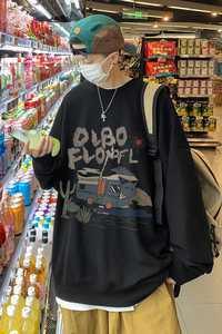 数据超好 抖音品质 华夫格美式印花潮流圆领卫衣外套 W173-P35图片