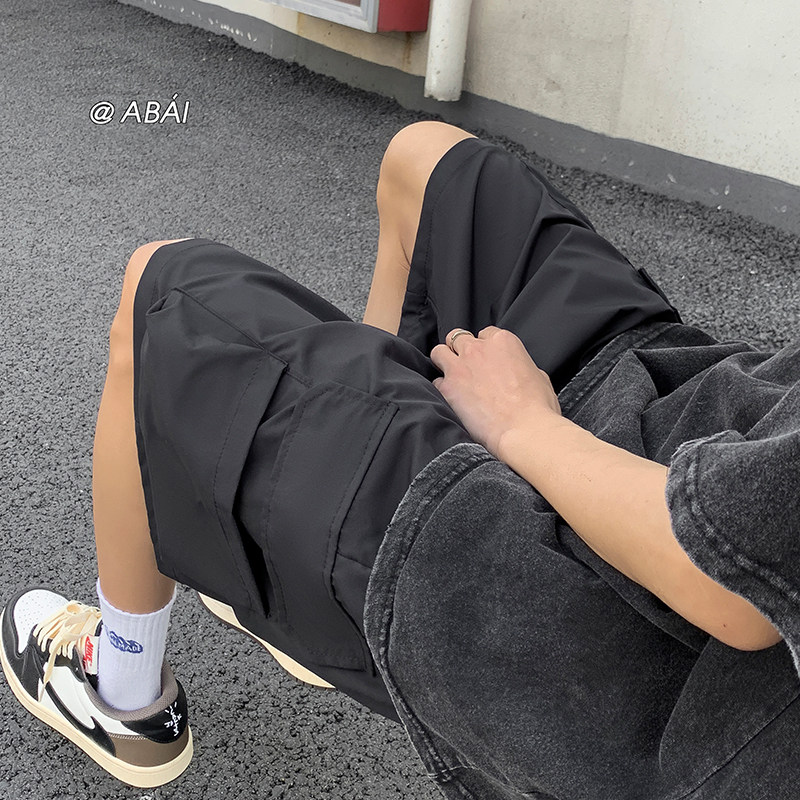 欧美式高街潮流冰丝薄款工装口袋休闲短裤男宽松五分裤D2115-P40,男装休闲裤,电商A486