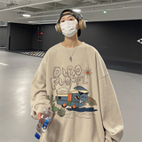 数据超好抖音品质华夫格美式印花潮流圆领卫衣外套W173-P35，男装卫衣，电商A486