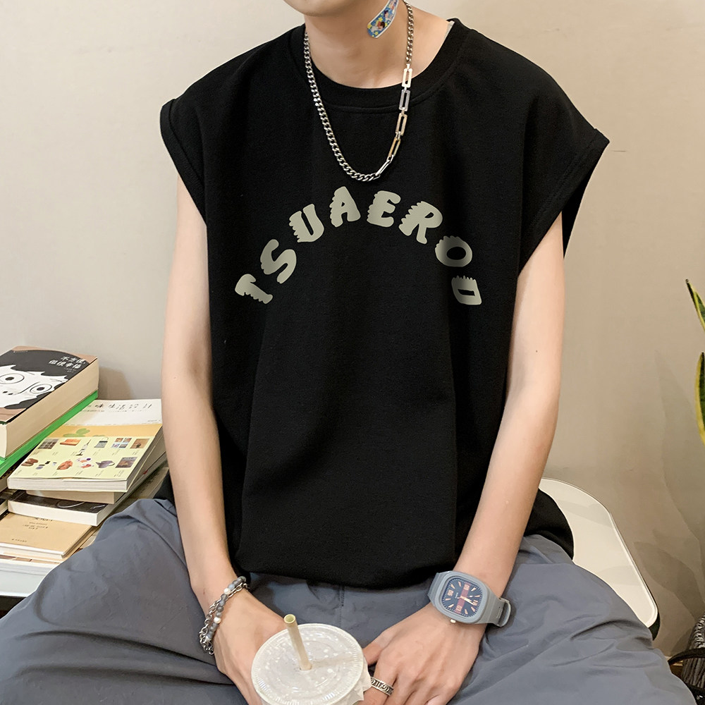 数据超好抖音品质印花宽松无袖背心韩版ins风潮牌t恤BX626-P20,男装背心/马甲,电商A486