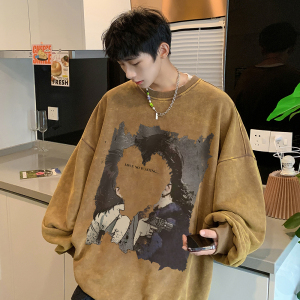 加绒加厚vintage美式重磅520g卫衣男秋冬季潮牌无帽高街oversize图片