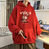 重磅华棉2023春装美式潮牌卡通宽松连帽卫衣外套W706-P50，男装卫衣，电商A486