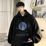 500g重磅冬装加绒加厚潮牌美式宽松连帽印花卫衣外套W577-P50，男装卫衣，电商A486