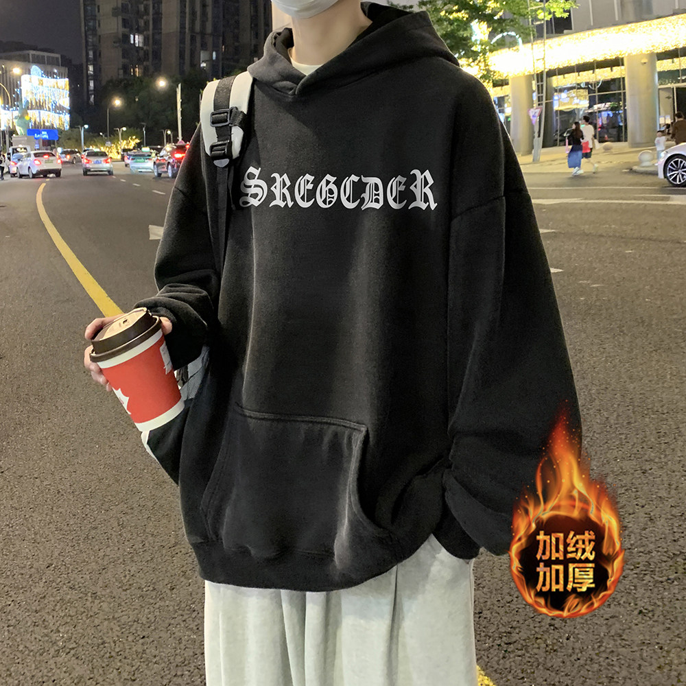 500g重磅高街做旧水洗复古潮牌连帽卫衣外套W693常规P65加绒P75,男装卫衣,电商A486
