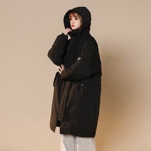 2024冬装新款韩版中长款情侣棉衣外套加厚连帽棉服女 Y1803-P120图片