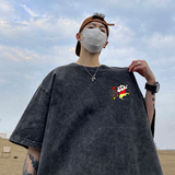 直播品质数据好240克重磅水洗纯棉美式潮牌宽松短袖t恤T920P38，男装T恤，电商A486