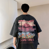 数据超好重磅抖音品质美式复古蜡染水洗做旧宽松短袖t恤T962P38，男装T恤，电商A486
