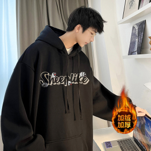 加绒加厚 重磅欧美式hiphop嘻哈潮牌印花连帽卫衣外套 W576-P50图片