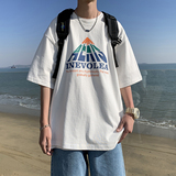 2023夏装美式潮流印花宽松短袖t恤韩版学生半袖上衣体恤Y887-P25，男装T恤，电商A486