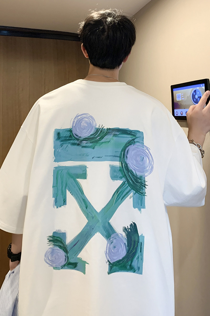 数据超好重磅纯棉2023夏装新款潮牌印花宽松短袖t恤T306-P25,男装T恤,电商A486