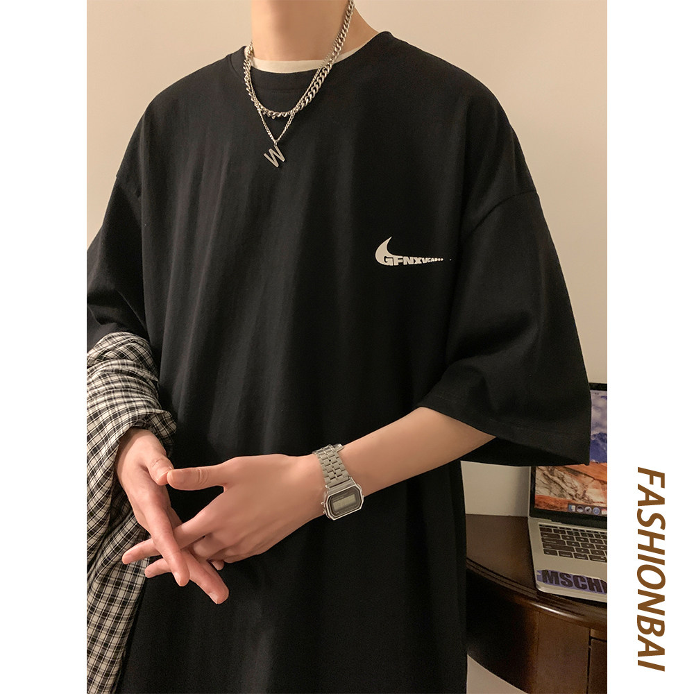 重磅纯棉 直播有280克 美式潮牌硅胶立体印花宽松短袖t恤T593-P25图片