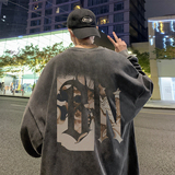 重磅华棉美式做旧水洗复古印花潮流圆领卫衣外套W518-P60，男装卫衣，电商A486