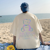 直播有280克精品220克美式潮牌夜光反光印花宽松短袖t恤T608-P35，男装T恤，电商A486