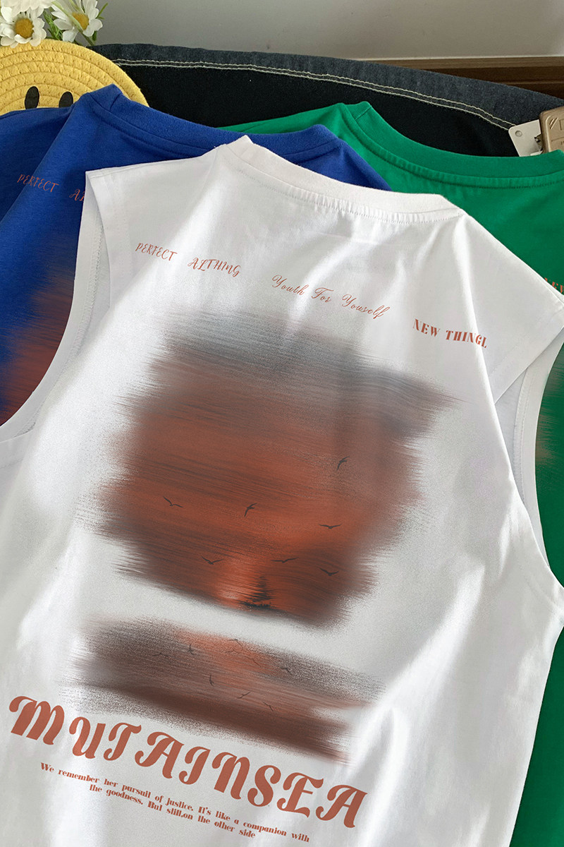 数据超好抖音品质印花宽松无袖背心韩版ins风潮牌t恤BX610-P20,男装背心/马甲,电商A486