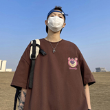 重磅纯棉直播有280克美式潮牌卡通印花宽松短袖t恤T601-P25，男装T恤，电商A486
