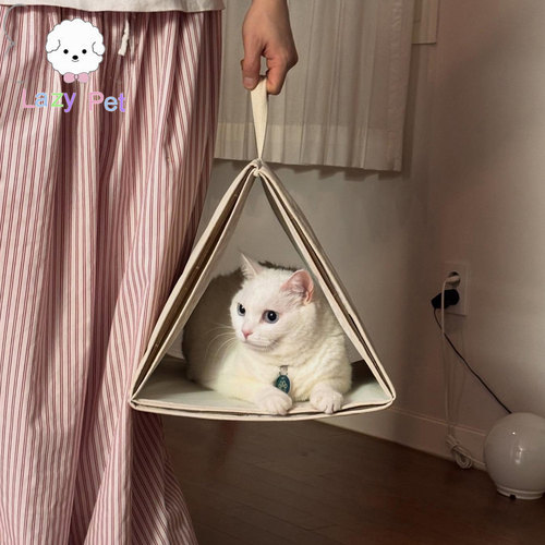 韩代宠物猫咪可手提三角隧道猫窝