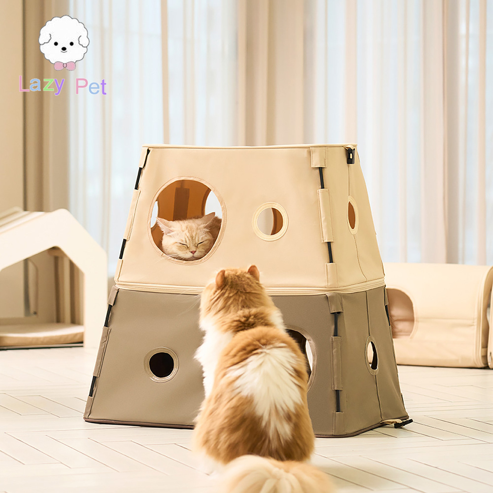 韩代duit猫咪可折叠双层帐篷猫屋