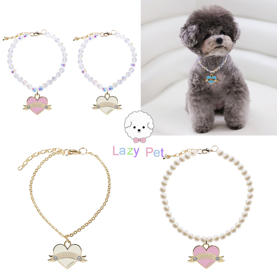 「Lazy Pet」韩国pettista宠物名字定制心吊坠施华洛世奇珍珠项链