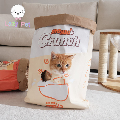 韩代猫咪牛皮纸袋隧道玩具呼吸屋