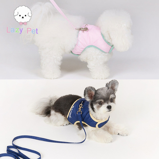 轻便保暖毛绒胸背牵引绳套装 「Lazy Pet」韩国miminko宠物冬季
