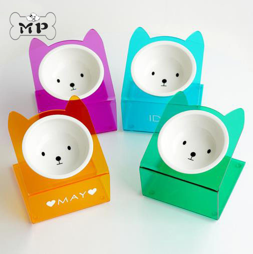 「Lazy Pet」韩国代购宠物狗狗透明亚格力护颈名字定制陶瓷碗餐具