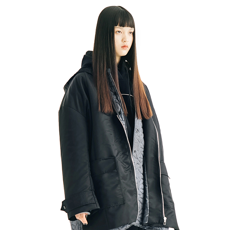 BABYGHOST斜纹绒里拉链口袋棉服