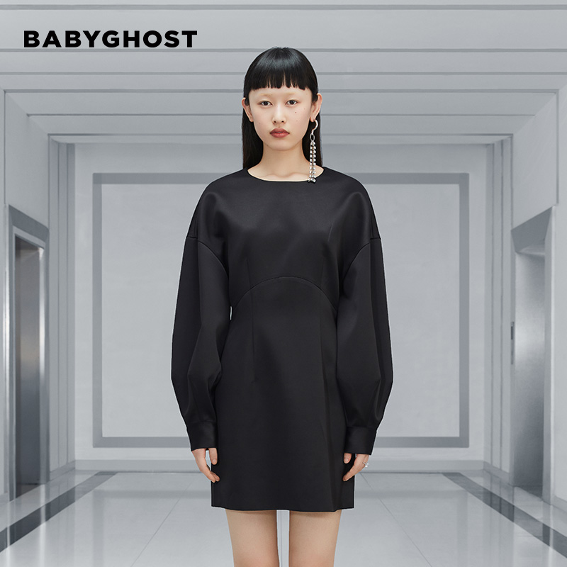 BABYGHOST原创设计师女装时尚秋冬新款宽松长袖连衣裙设计感小众