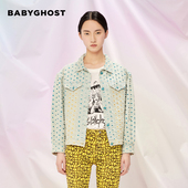 BABYGHOST原创设计师修身 水洗破洞牛仔夹克外套女潮流行外套春秋