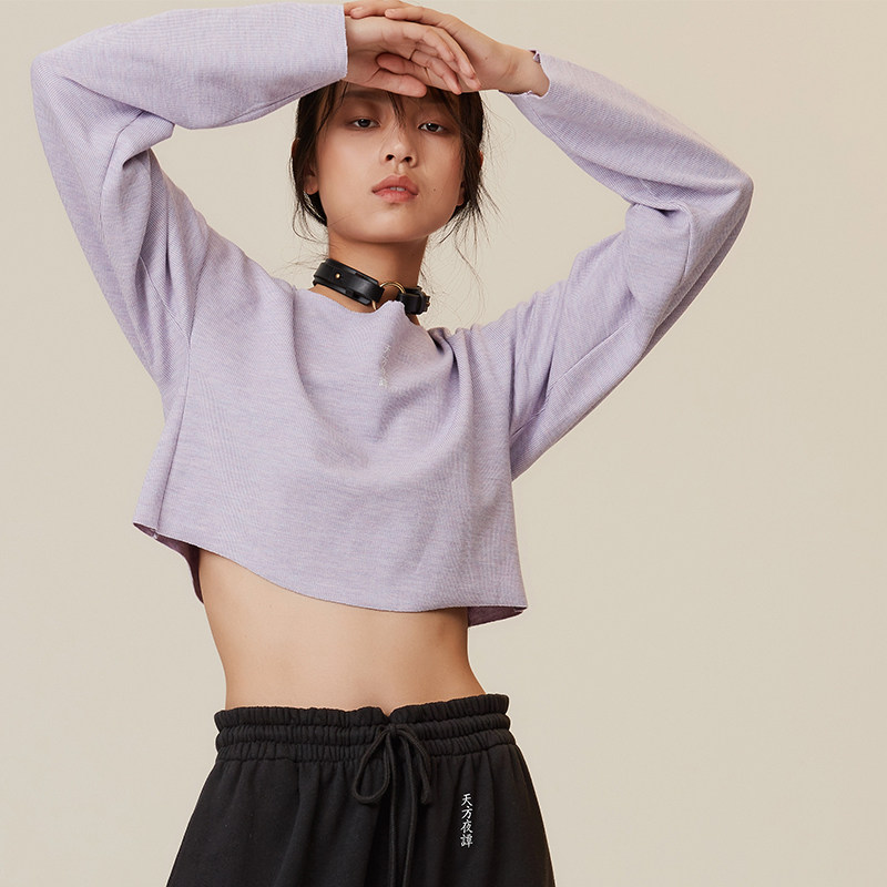 BABYGHOST設計師原創品牌女裝大領口長袖T恤簡約短款套頭衫在類目 女裝/女士精品, 衛衣/絨衫中 - 來自Buy2taobao.com提供專業的淘寶代購服務