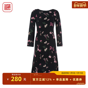 渔牌女装连衣裙重工刺绣满身绣花气质裙子秋冬季显瘦女裙FGFD0006