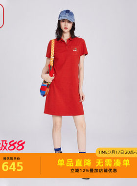 渔牌女POLO领连衣裙2025新款