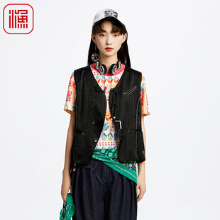 春个性 2025新款 复古外搭内穿百搭休闲上衣FGHA3023 马甲女款 渔女装