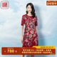 渔牌女装 雪纺满底重工国风绣花连衣裙FGFA0128 2023年新款 春款 女装