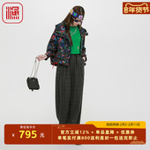 百搭格子裤 渔女装 早秋松紧腰直筒休闲阔腿裤 时尚 裤 子女2025新款