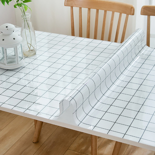 北欧风格子PVC桌垫环保餐桌布防水软玻璃台布防烫免洗茶几垫方桌