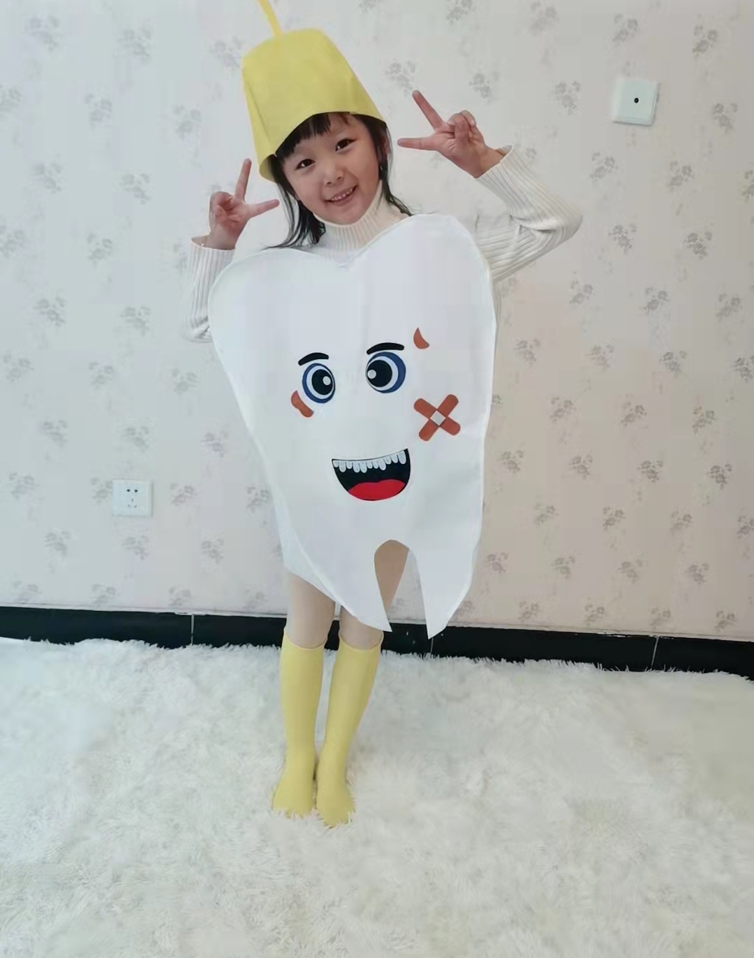儿童牙细菌大战演出服黑牙白牙细菌舞蹈服装牙刷幼儿园牙齿表演服
