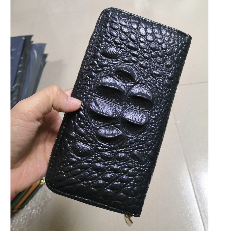 特价清仓女士钱包鳄鱼纹女长款手拿包拉链多功能大容量皮夹手机包