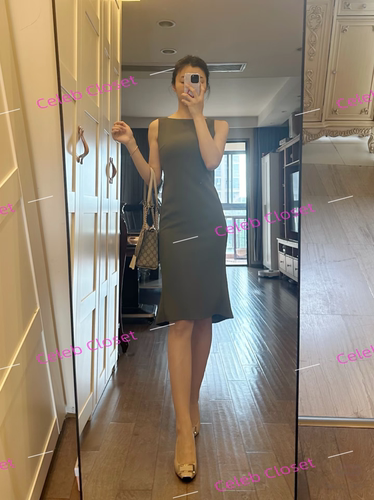 THEORY修身显瘦无袖船领鱼尾裙