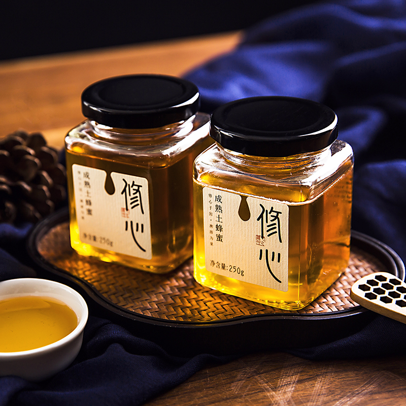 心之源修心土蜂蜜纯正天然农家自产峰蜜礼盒包装250g玻璃瓶正品
