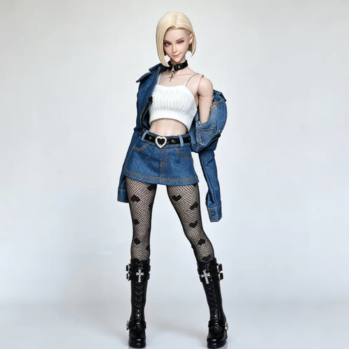 现货 1/6女兵人服饰娃娃衣 18号牛仔套装2.0版本可动人偶服饰配件